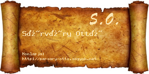 Sárváry Ottó névjegykártya